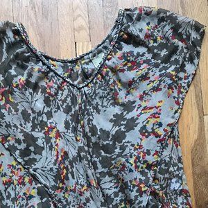 Anthropologie silk chiffon winged top by Postella